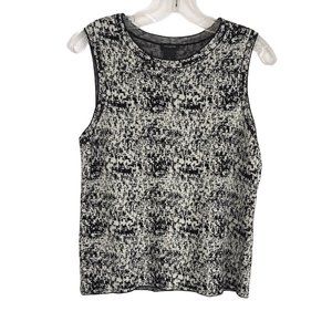 Ann Taylor Womens Shirt Size M Medium White Black Sleeveless Soft Dress Tank NEW